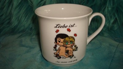 70er ''Liebe ist..'' Kim Schwarzenhammer Porzellan, Espressotasse, L.A. Times