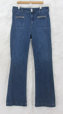 Anthropologie Pilcro Jeans Womens 31 Blue Dark Wash High Rise Trouser Bootcut