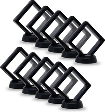 10Pcs Coin Holder Challenge Coin Display Stand, Black 3D Floating Display Case f