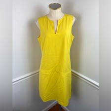 ANN TAYLOR TALL Sleeveless Bright Yellow Shift Dress | Size 8Tall