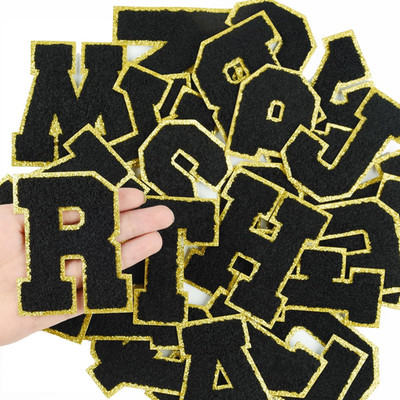 52Pcs 3.14 Inch Large Chenille Letter Patches A-Z Self Adhesive, Chenille Letter