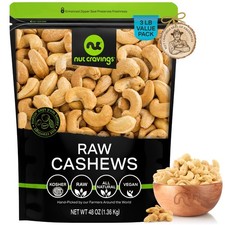 - Raw Whole Cashews, Unsalted, Shelled, 48oz - 3 LB Bulk Nuts Packed Fresh ...