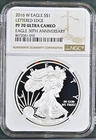 2016 W Proof American Silver Eagle 1 oz Lettered Edge NGC PF70 - A357