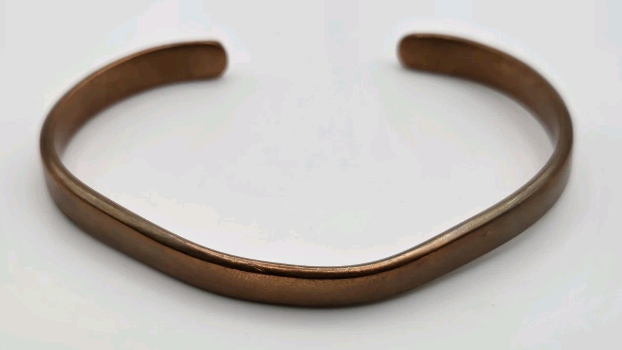 Vintage Solid 36g Copper Bangle Cuff Bracelet 3-3… - image 1