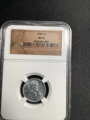 Beautiful High Grade 1943 Lincoln Cent.  NGC GRADED MS66