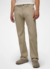 NEW prAna Brion Pants Mens 36x32 Standard Fit Beige Sandbar Stretch Zion Hiking