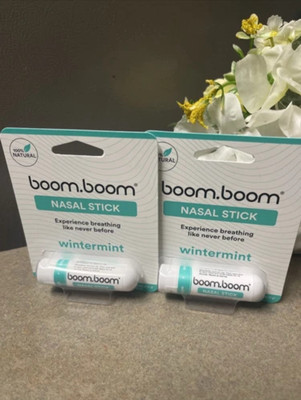 Boomboom Nasal Stick (2 Pack) Vapor  Better Breathing + Boost Focus