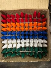 VINTAGE *NEW* Christmas Light Bulbs C6 Set of 100 - 5 colors