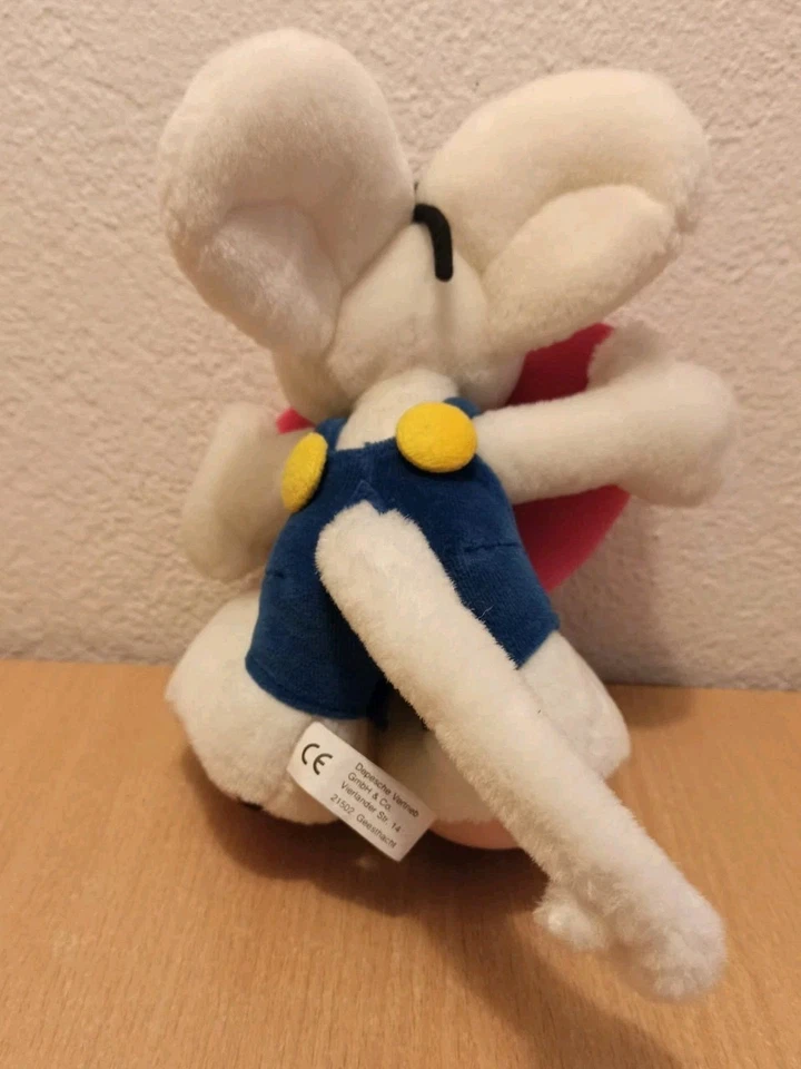 Diddl Maus m. Herz Ich hab' Dich lieb! 👄💋 Lippen Stift Stofftier Plüsch Diddl - Bild 3 von 4