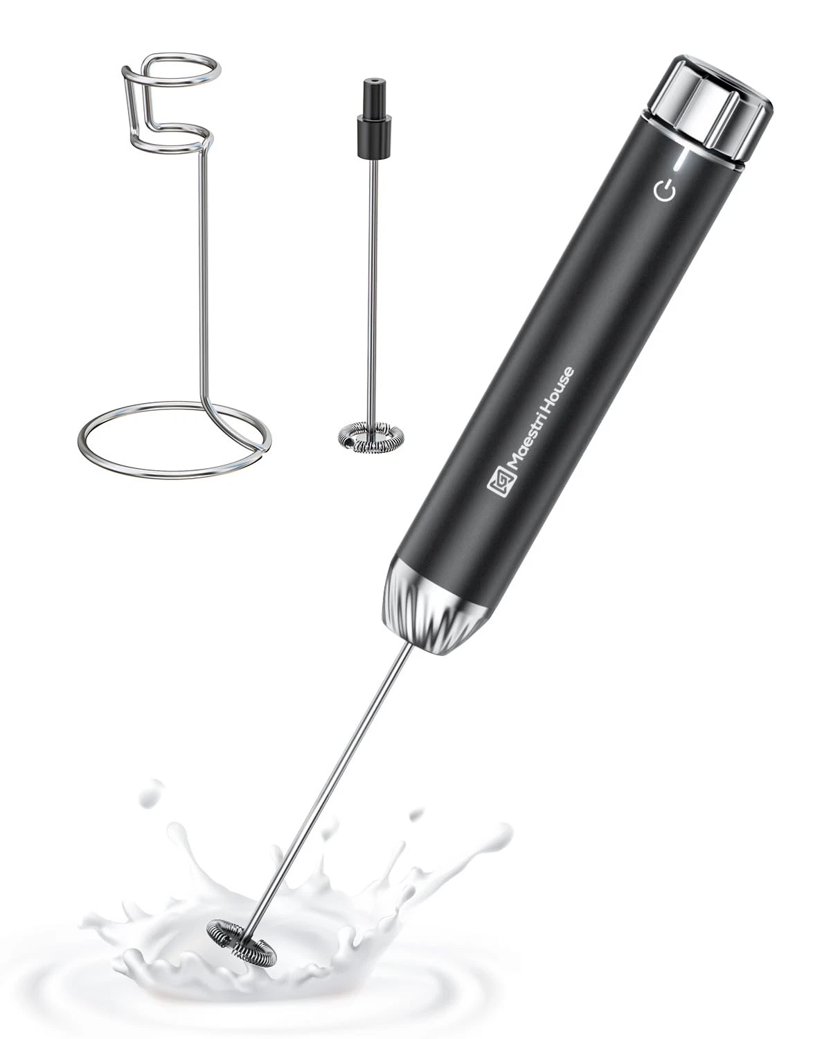 Rechargeable Milk Frother with Stepless Speed Control, LunaFro Max Handheld E...