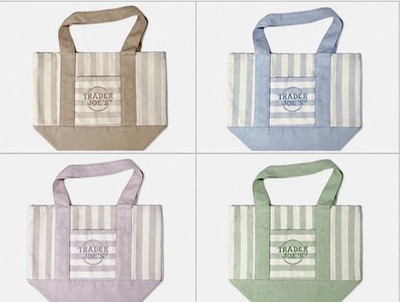 ORIGINAL TRADER JOE'S STRIP SMALL TOTE BAG NEW- BUY 2 FREE GIFT-