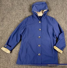 L.L. BEAN Mackintosh Jacket Flannel Lined-Rain Wind Coat-Wmn?s Large Petite