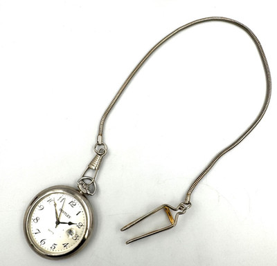 vintage bentley 40mm Men Quartz Pocket Watch sv925 New Battery -f824