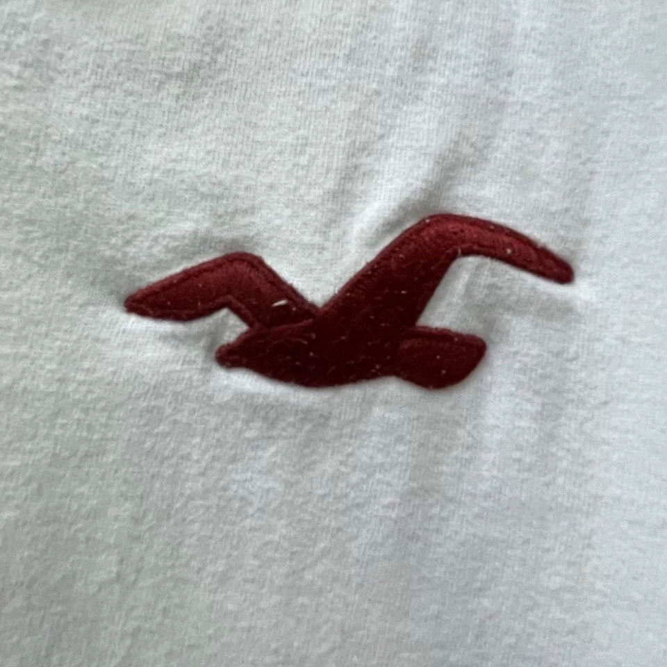 Hollister Hombre Grande Manga Larga Blanco Pullover Camiseta con Capucha Playa Informal Foto 2 de 4