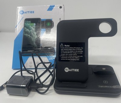 WAITIEE WIRELESS CHARGER 3 IN 1, 15W FAST CHARGING STATION APPLE WATCH - BLACK