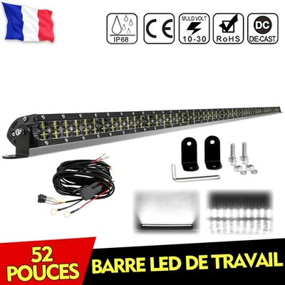 Feu Longue Portée Barre Lumineuse LED 12/24V Spot 300W 4x4 132cm 6500k Véhicule - Photo 1/4