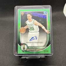 Bowman Chrome Basketball Max Shulga Rookie Green Auto /99 Celtics