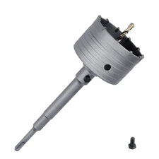 75mm / 3 inch Concrete Hole Saw with 220mm SDS Plus Shank Connecting Rod, Tun...