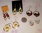 New ListingVintage Lot 5 Pairs Cloisonne Earrings Costume Jewelry Pierced Enamel Butterfly