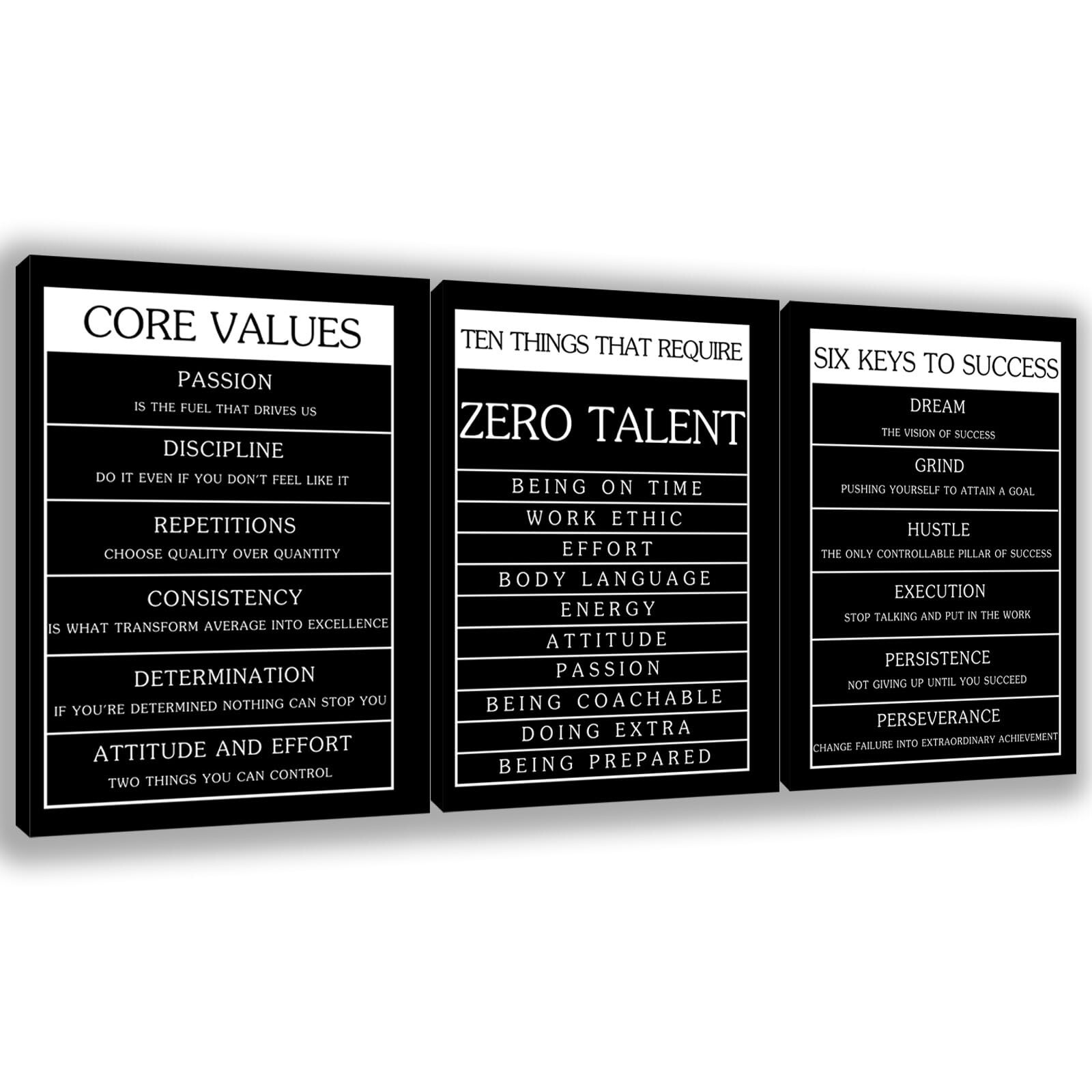Motivational Inspirational Wall Art Canvas Posters Set for Home Office Decor