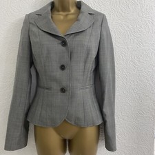 Ladies Blazer Jacket 6 Grey L.k.bennett Bnwot Check Fitted 100% Wool Smart
