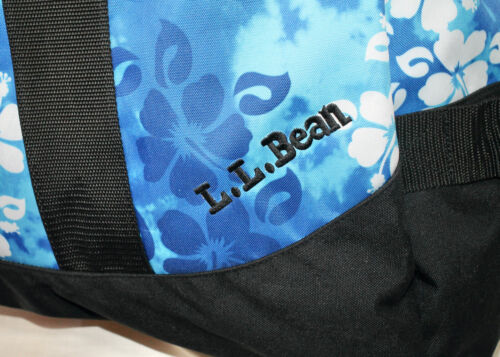 LL BEAN Adventure XLarge Duffel Bag Blue Hawaii Floral Soft Side Luggage 0V275 - Picture 2 of 7