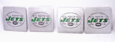 { Rare New York Jets NFL Stainless Steel - Set of 4 Coasters Approx. 4.25 x4.25