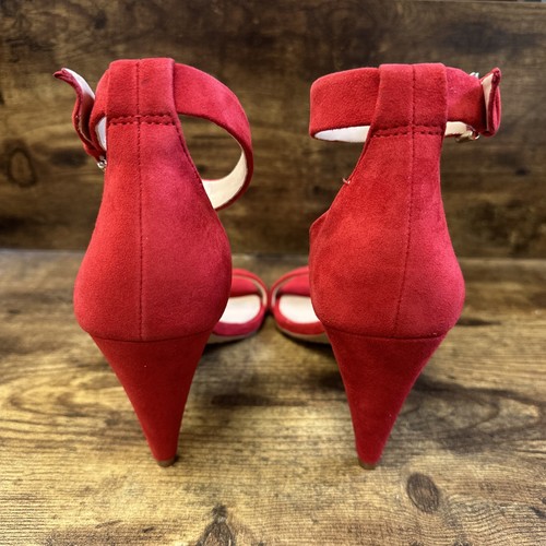 Vince Camuto Suede Heeled Sandals Ladies Red Size UK 4 #REF135 - Picture 7 of 9