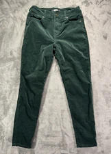 American Original Rewash Jeans Womens 1/25 Green Slim Corduroy Mid Rise Stretch