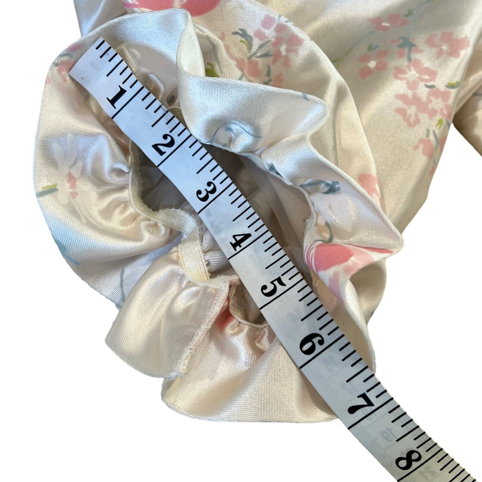 Vintage JcPenney Misses Satin Floral Puffed Sleev… - image 13
