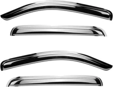 94623Y Chrome Side Window Visor Wind Vent Deflector,4pc Outside Mount Style.