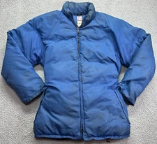 VTG Frostline Kit Jacket Womens Large Blue Belted Down Puffer Insulated Full Zip