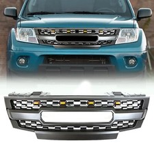 Grille For 2009-2016 Nissan Frontier Grill Wled Lights And Emblem Matte Black