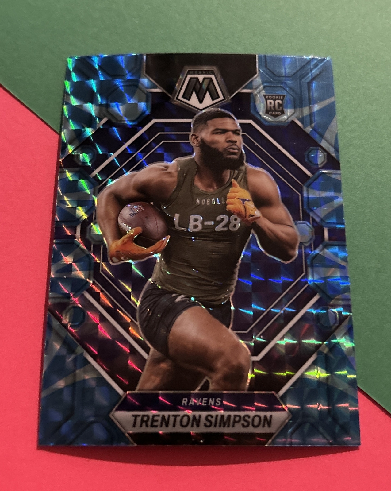2023 Mosaic Football #367 Trenton Simpson RC REACTIVE BLUE PRIZM - Ravens