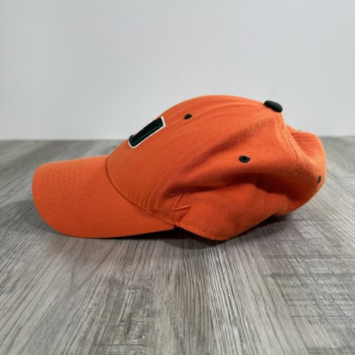 Vintage Miami Hurricanes Fitted Hat Size 7 Zephyr Orange Embroidered 35% Wool - Picture 4 of 10