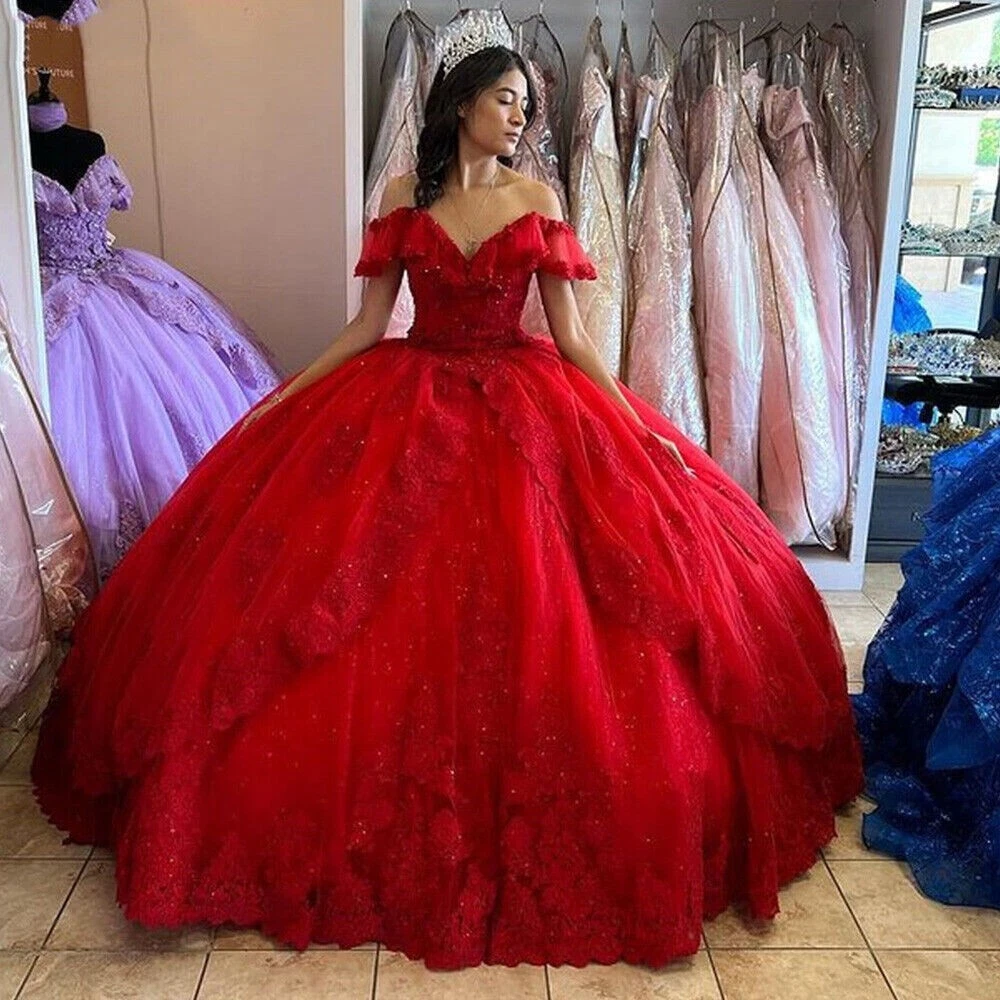 red quinceanera dresses