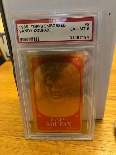1965 Topps Embossed Baseball Cards Sandy Koufax #8 PSA 6 EX-MT