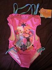  Disney Store Anna Elsa Frozen Trikini Swimsuit for Girls - Size Medium 7/8 Nwt