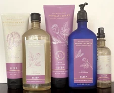 Bath & Body Works Complete Set SLEEP ROSE LAVENDER Mist-Lotion-Wash-Bath-Cream