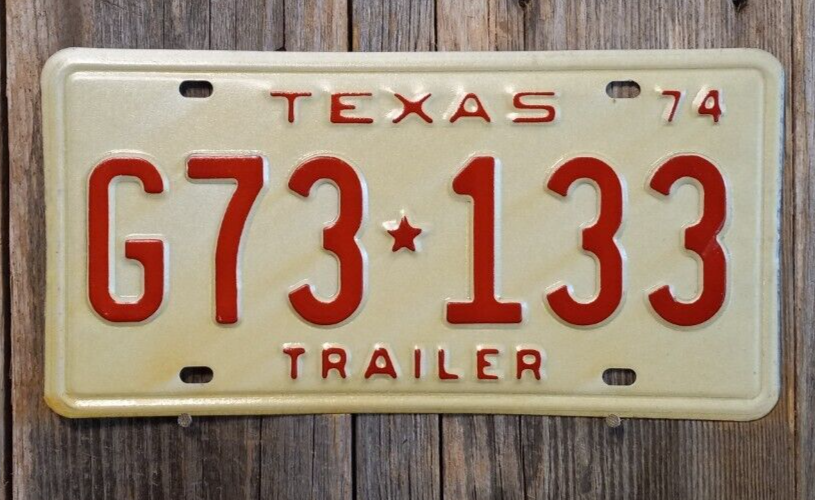 🐾 1974 TEXAS "TRAILER" LICENSE PLATE (G73133) UNUSED NOS eBay