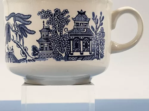 Vtg Churchill England Blue Willow Soup Mug, Large Coffee Mug, Chinoiserie 12oz