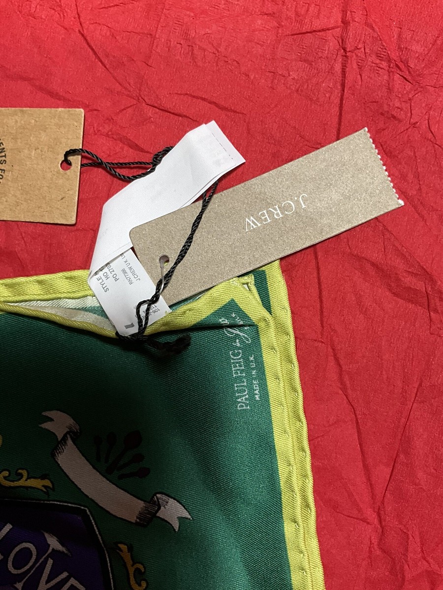 PAUL FEIG FOR JCREW SILK POCKET SQUARE IN COAT OF ARMS PRINT PAUL FEIG FOR JCREW SILK POCKET SQUARE IN COAT OF ARMS PRINT