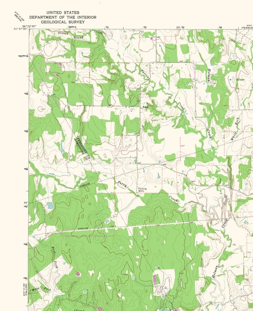 Topo Map Teague Texas South Quad USGS 1966 23.00 x 28.20 eBay