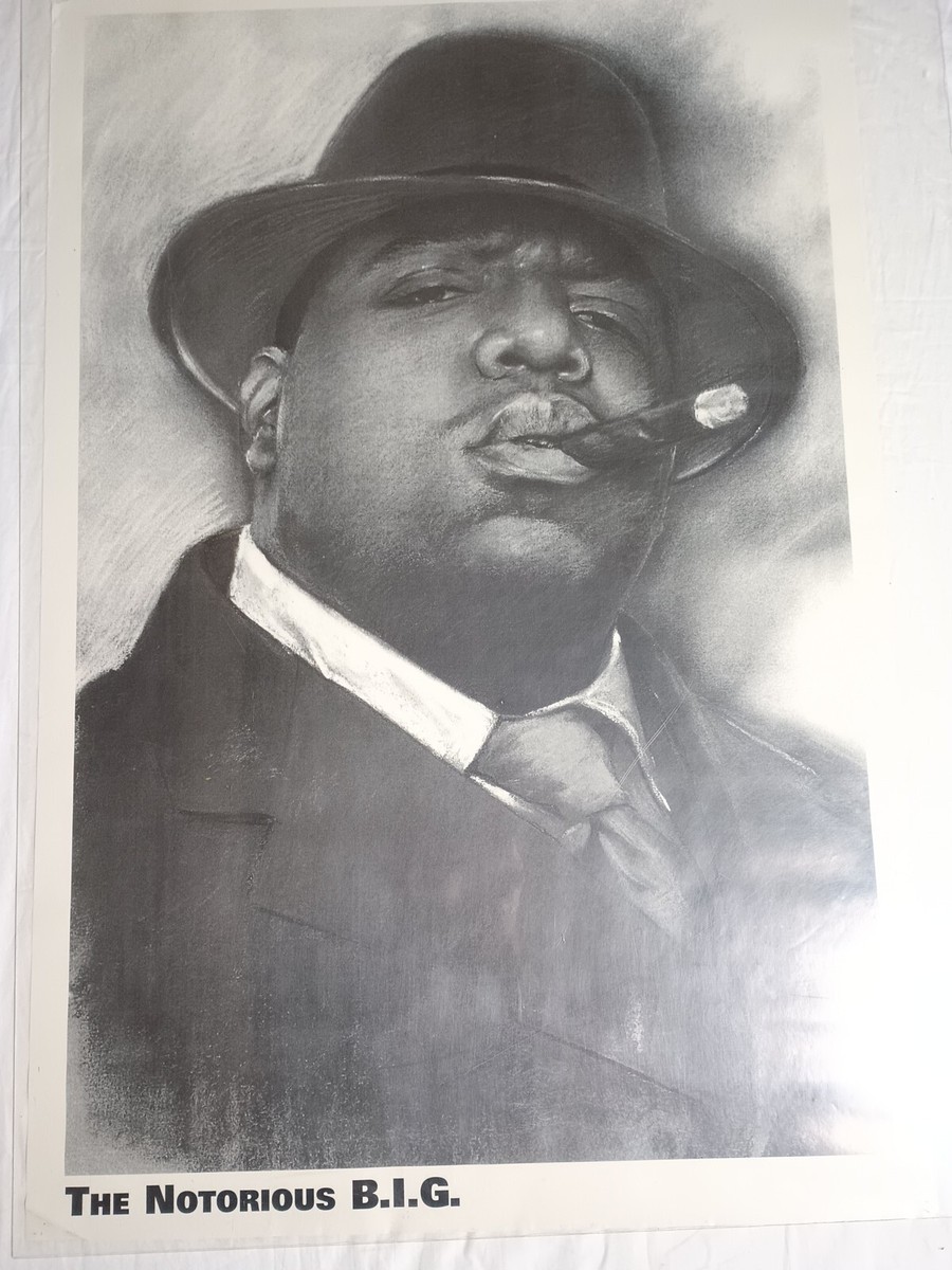 Biggie The Notorious B.I.G. With Blunt Vintage Music Poster