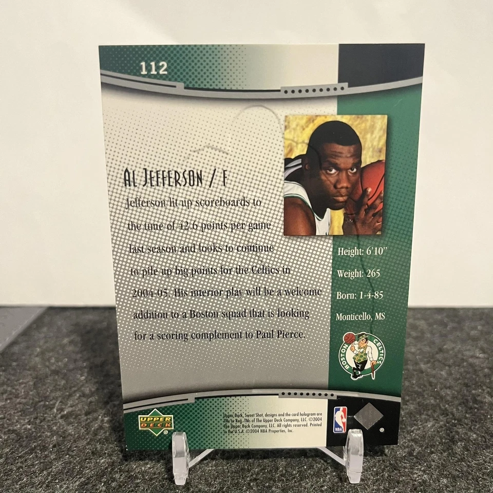 2004-05 Upper Deck Sweet Shot Al Jefferson 112 #/1250 SN,RC Boston Celtics - Image 2 of 2