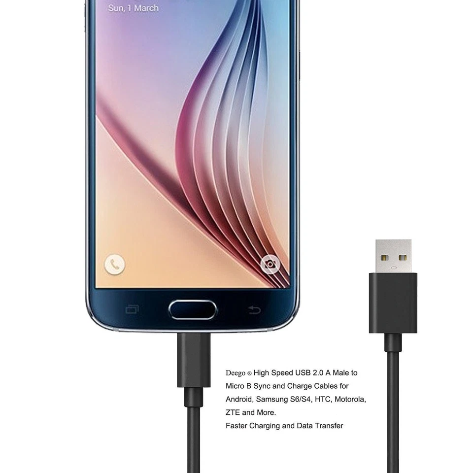 3x OEM MICRO USB FAST CHARGING CABLE CORD SYNC FOR ANDROID CELL PHONE 3FT 6 10FT - Image 2 of 4