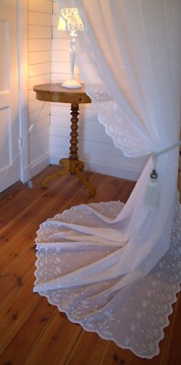 Gardinen Set Schal KAYA OFFWHITE 2 Stück 130x250 cm BxH(L) Bestickt Shabby Landh