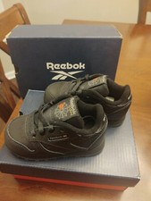Reebok Classic Letter Infant All Black Size 5
