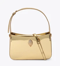 KURT GEIGER LONDON THE BOND GOLD LEATHER TOP HANDLE / SHOULDER BAG WITH DUST BAG
