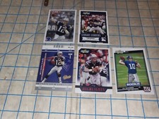 Tom Brady & Eli Manning football card lot Of 5 Rookie Authentix League Leaders 